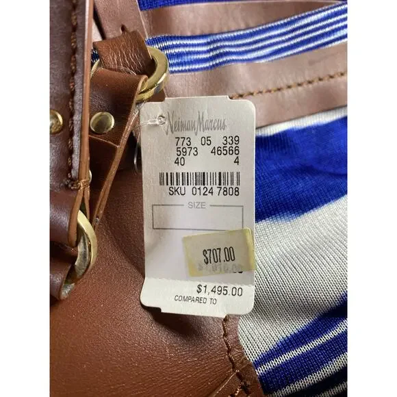 Missoni Fiammato Blue Striped Bag NWT - Picture 3 of 10